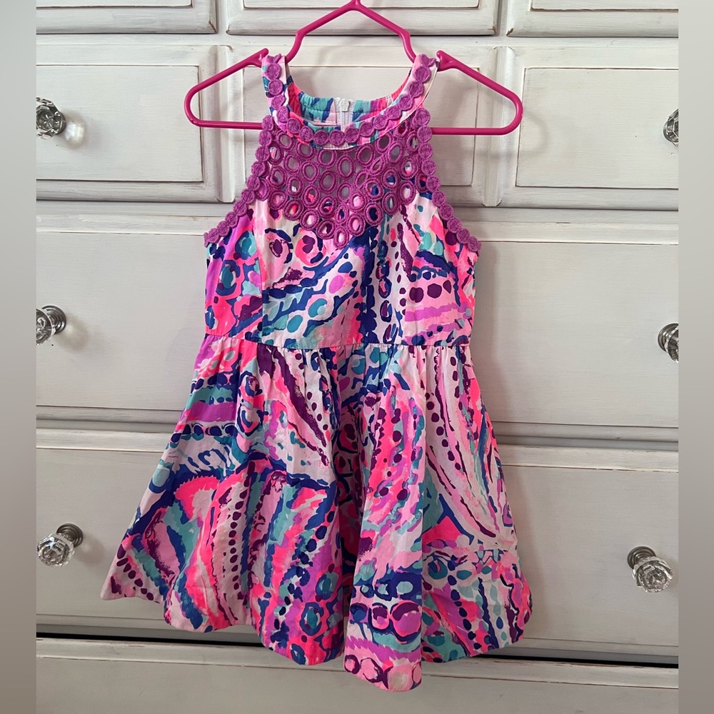 Lilly Pulitzer Pink and Blue Patterned Kids Dress